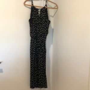 Black and white polka dot capri jumper.